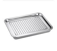Bac de Retention en Acier Inoxydable, Bac de Vidange | Bac Rectangulaire, Plateaux À Thé, Bac D'égouttage pour Lave Vaisselle, Bords Arrondis(Silver,60x40x4.5cm/24x16x1.8in)