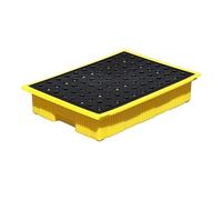 Bac de rétention modulaire anti-fuite pour entrepôts et usines, avec système de drainage intégré. Ce bac de rétention étanche, conçu pour la sécurité industrielle et la protection de l'envir