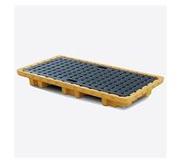 Bac de rétention pour réservoir d'huile, plateformes modulaires avec grille supérieure plate, palette empilable en polyéthylène, palette de confinement en plastique pour usage industriel, 51,18 x 26,