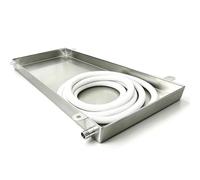 Bac de Rétention Robuste en Acier Inoxydable avec Sortie Latérale | Bac Antii-fuite Avec Accessoires d'évacuation Complets, Idéal for Condenseur, Plantes en pot et Chantier(12x47x2in)