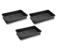 Bac de semis - Bac de culture - 38 x 24 x 6 cm - Noir - Lot de 3