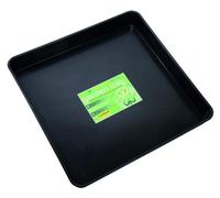 Bac de semis pot à plantes - Carré - 60 x 60 x 7 cm - 25,2 l - Noir - Pour intérieur et extérieur