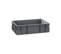 Bac de stockage gerbable en plastique - 34 litres - Gris