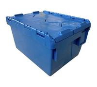 Bac de stockage navette avec couvercle en plastique bleu - 16 litres