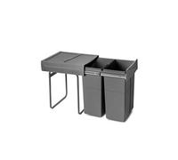 Poubelle de tri sélectif Recycle pour cuisine -2 x 25L -gris anthracite EMUCA