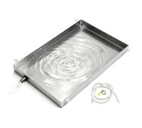 Bac de Vidange Climatiseur avec Tube de Vidange Bac Condensat Clim en Acier Inoxydable 304 Durée de Vie: 10 Ans pour les Systèmes de Pompe à Chaleur de Clima(90x20x3cm (36x8x1.2in))