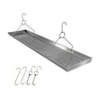 Bac de Vidange Climatiseur, Plat Inox Rectangulaire 304 | Bac Condensat Clim avec 4 Crochets, Bac de Retention, Utilisable pour Collecting Water, Oil(120x22x3cm/47x9x1.2in)