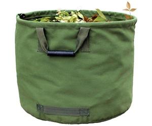 Bac extra-résistant de 125 litres avec poignée, sac à feuilles vert en toile militaire (45,7 cm de haut, 55,8 cm de profondeur)