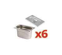 Bac Gastro GN 1/9 et Couvercle 100 ml - Lot de 6 - Vogue