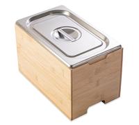 Bac gastro avec couvercle en inox et support bambou Mathon