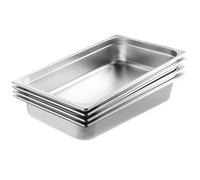 Bac Gastronorme-Duoku-Lot de 4-Acier Inoxydable-Anti-Bourrage Pleine Grandeur avec Couvercle