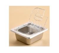 Bac Gastronorme GN 1/6 Étui À Couvercle Transparent,Inox Alimentaire 2.5"/3.9"/ 5.9" De Profondeur,Récipient Pour Bain-Marie Chauffe-Plats Réfrigérateur Restauration,1/6（17.8*16.5cm）,6.5cm/2.55”