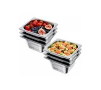 Bac gastronorme GN 1/6 lot de 6 en inox 1 7 L profondeur 10 cm antiadhérent pour bain-marie buffet chauffe-plats et hôtel