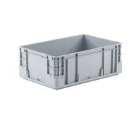 Bac gerbable Norme Europe 600 x 400 x 220 mm en polypropylène gris
