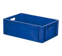 Bac gerbable plastique, hauteur : 210 mm, longueur : 600 mm, largeur : 400 mm, bleu