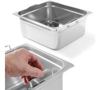 Bac GN avec poignées rétractables GN2/3 inox 354x325mm H 200mm - Hendi 803301