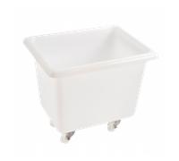 Bac grand volume 100 L - 2 roues fixes, 2 pivotantes avec freins - blanc