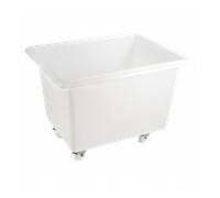 Bac grand volume 220 L - 2 roues fixes, 2 pivotantes avec freins - blanc
