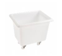 Bac grand volume 500 L - 2 roues fixes, 2 pivotantes avec freins - blanc