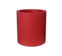 Riviera Pot de fleurs RIVIERA - Bac double paroi avec réserve d'eau, granit rond, rouge, D39 x H43 cm, 28 litres, fabriqué en France
