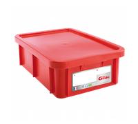Bac HACCP 25 L rectangulaire + couvercle - rouge