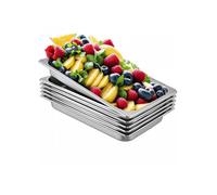 Bac Inox Alimentaire Lot de 6 Plats à Four en Acier Inoxydable 8, 5L Épaisseur 0,8mm