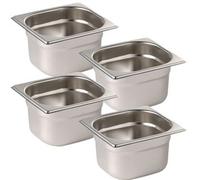 Bac Inox GN 1/6 avec Couvercle - Lot de 4 - Vogue