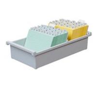 Bac à fiches pour 1.300 cartes, A6 paysage, gris clair