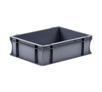 Bac palettisable norme Europe - 400 x 300 x 120 mm - 9 litres - gris acier - NOVAP - 5101841