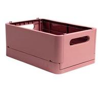 Exacompta - Réf. 27138D - 1 caisse pliable, casier, boîte de rangement multi-usages SMARTCASE - Livrée à plat, dimensions non pliées : Prof.27,6 x larg.18,8 x Haut.12 cm - Couleur Vieux rose
