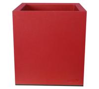 Bac Pot de fleurs Double Parois effet Granit - Carré 30cm 14L - Rouge - Fabrication Française