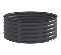 Bac potager surélevé 120/120/43 cm gris foncé en acier avec base ouverte