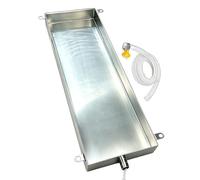 Bac Récupération Condensat Climatiseur Portable en Acier Inoxydable 304 | Bac de Vidange Climatiseur avec Tuyau de 200 cm et 2 Colliers de Serrage pour Usage Domestique et Commercial(15x50x3cm)