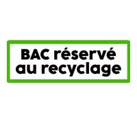 Bac Réservé Au Recyclage - 15x5cm - Sticker/Autocollant