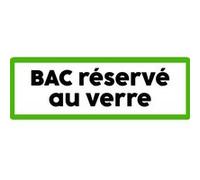 Bac réservé au verre - 10x3.5cm - Sticker/autocollant