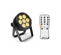 Beamz BAC503 LED Projecteur PAR - 7x LED 10W, Boiter Aluminium avec Télécommande Noir G