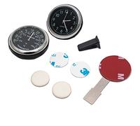 Baceyong 2x horloge moniteur numérique Clip lumineux/thermomètre à coller multicolore universel, horloge à quartz de voiture + thermomètre