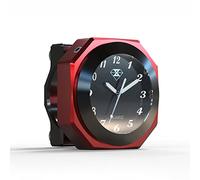 Baceyong Horloge de Guidon de Moto, Horloge décorative étanche Compatible avec Kawa-saki Su-zuki, Noir et Rouge