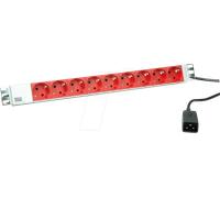 Multiprise Bachmann 19" en aluminium, 9 prises, pour onduleur, 3,0 m, sans interrupteur