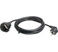 Bachmann Câble Schuko Noir 5m H05VV-F 3G 1.50mm² - Connecteur Mâle/Femelle, 250V 16A, Référence 341.186, Longueur 5000mm