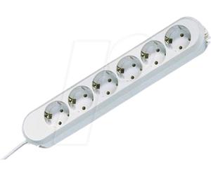 BACH 381.249K - Bâti de prises SMART, 6x, type F - CEE 7/3, blanc