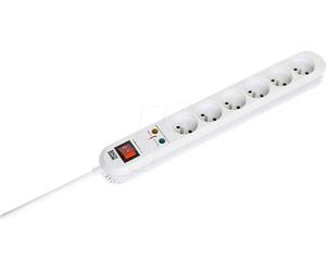 BACH 381.2512K - Barrette multiprise INTELLIGENTE, type EF - CEE 7/7, 6 contacts