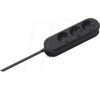 BACH 387.172 - Barrette FEMELLE SMART, 3 contacts, type F - CEE 7/3, noire