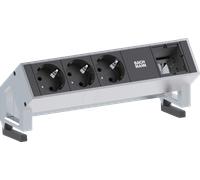 Bachmann DESK 2 902.200, bloc multiprise 2x, noir/blanc, 1x module Custom