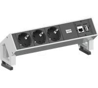 BACH 902.301 - DESK2 3x contact de sécurité, 1x CAT6 1x USB3 blanc
