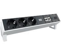 BACH 902.302 - Barrette femelle 3 contacts, 2x CAT6a, 1x HDMI, USB3.0, blanc
