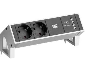 BACH 902.319 - DESK2 2x contact de sécurité 1x chargeur USB, blanc