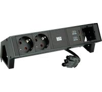 BACH 902.965 - 2x contact de protection USB A&C, 22W 1xABD 0.2m GST18 Noir