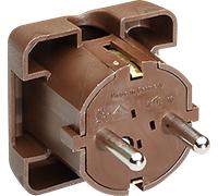 BACH 911.470 - Fiche de contact de protection type F - CEE 7/4, marron