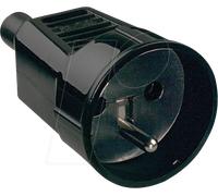 Bachmann 912.173 Fiche électrique femelle avec terre plastique noir IP20